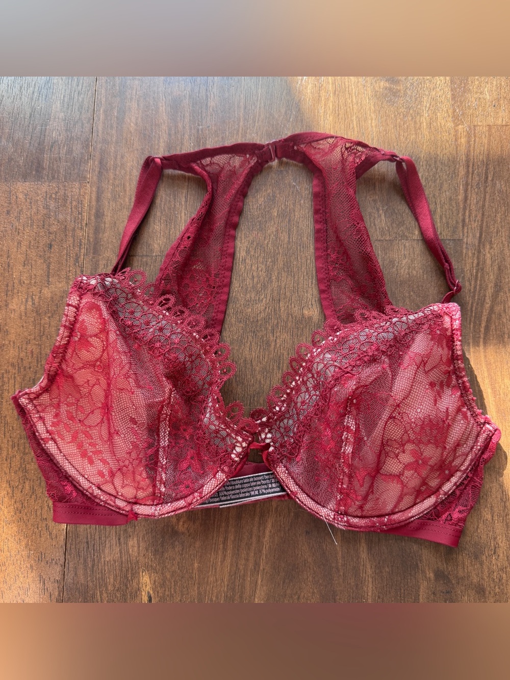 Victoria's Secret Burgundy Lace Racerback Bra